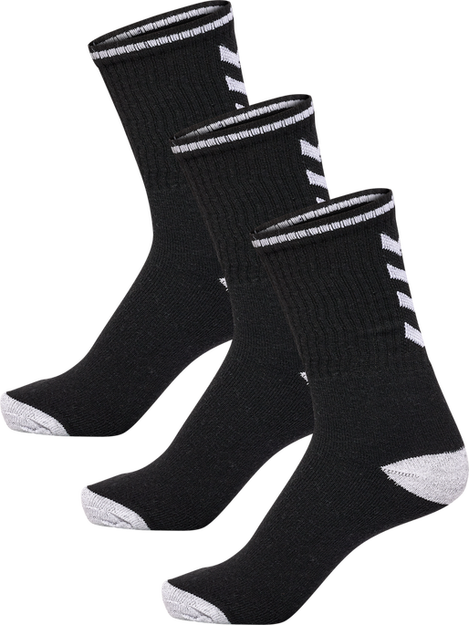 hml3-PACK SINGLE STRIPE CREW SOCK, BLACK hml3-PACK SINGLE STRIPE CREW SOCK, BLACK, packshot