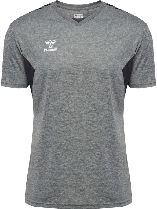 hmlAUTHENTIC PL JERSEY S/S, GREY MELANGE, packshot