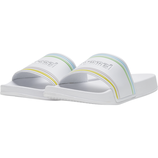 POOL SLIDE RETRO, WHITE/MULTICOLOR, packshot