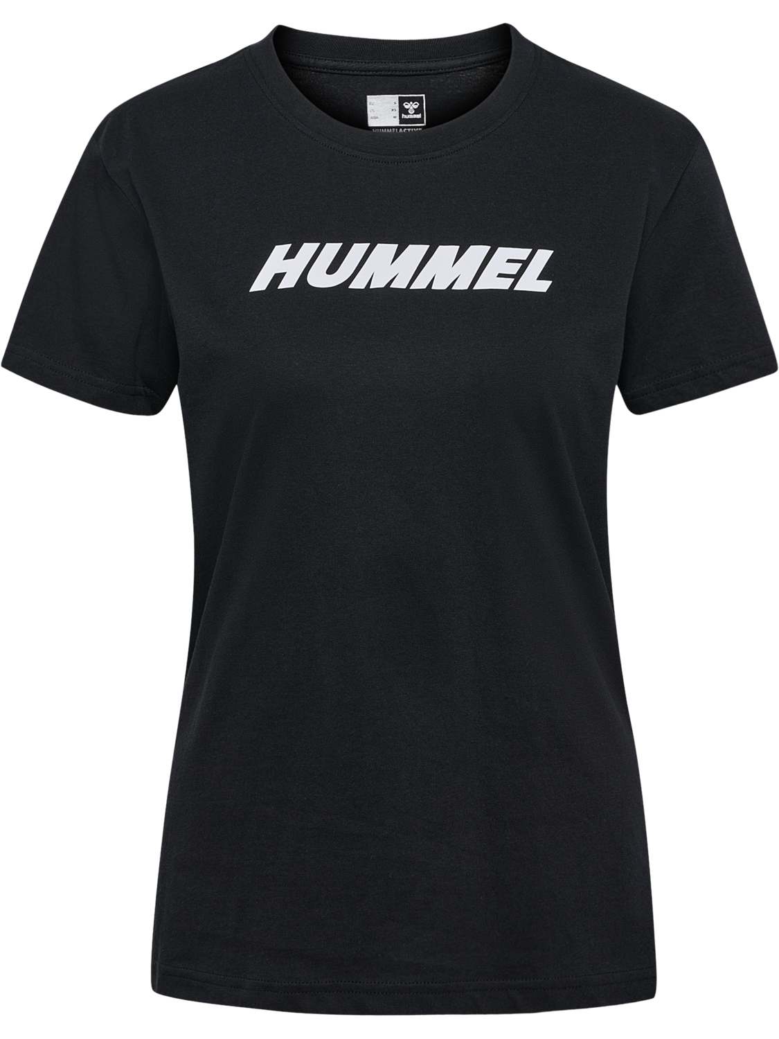 hmlELEMENTAL LOGO COTTON TEE WOMAN, BLACK, packshot