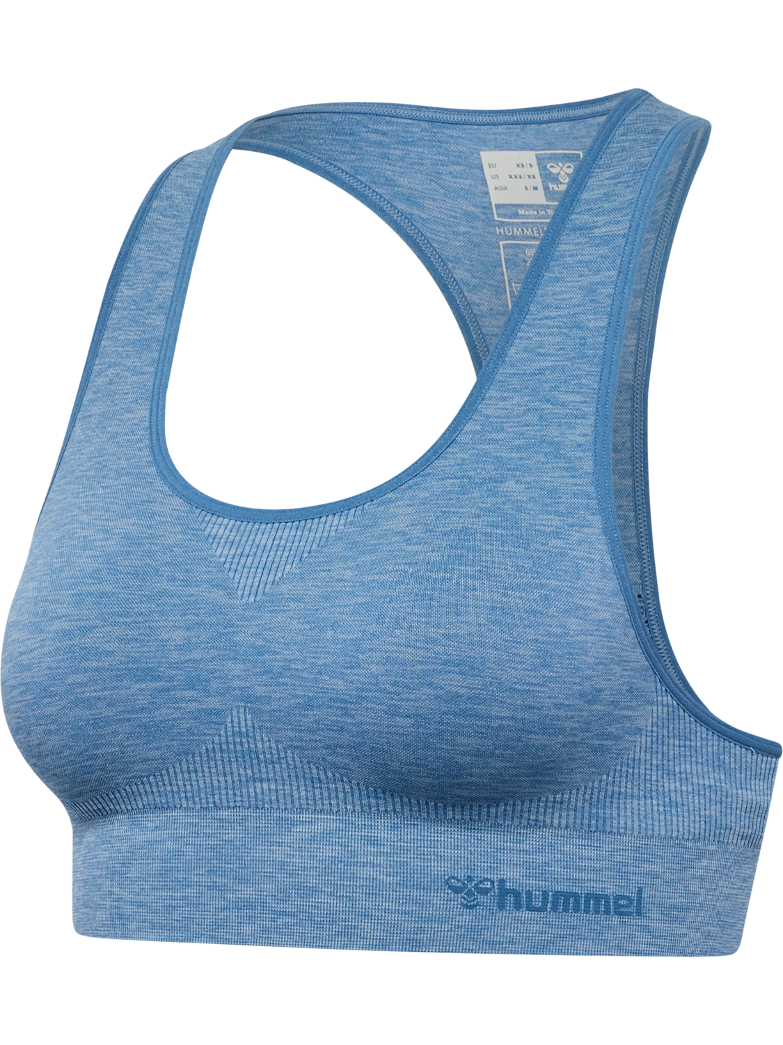 hmlCANA SEAMLESS SPORTS TOP, CORONET BLUE MELANGE, packshot