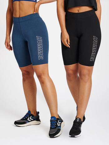 hmlTE MAJA 2-PACK MW C TIGHT SHORTS, BLACK, model