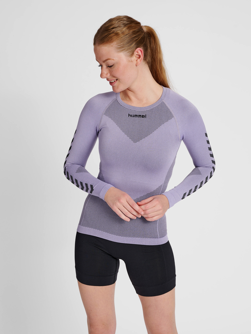 HUMMEL FIRST SEAMLESS JERSEY L/S WOMAN, LAVENDER MELANGE, model