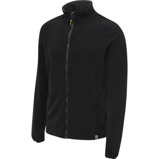 hmlNORTH FULL ZIP FLEECE JACKET, BLACK/ASPHALT, packshot