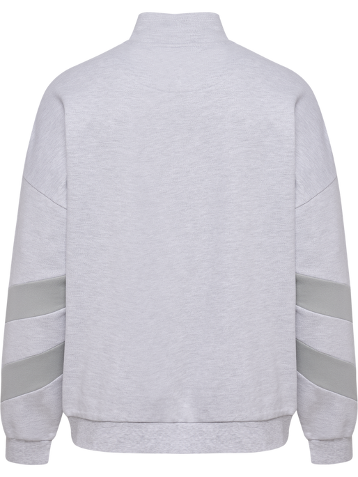 hmlOVERSIZED HALFZIP SW, LIGHT GREY MELANGE, packshot