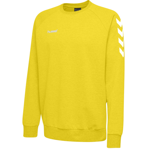 HMLGO COTTON SWEATSHIRT, SPORTS YELLOW HMLGO COTTON SWEATSHIRT, SPORTS YELLOW, packshot