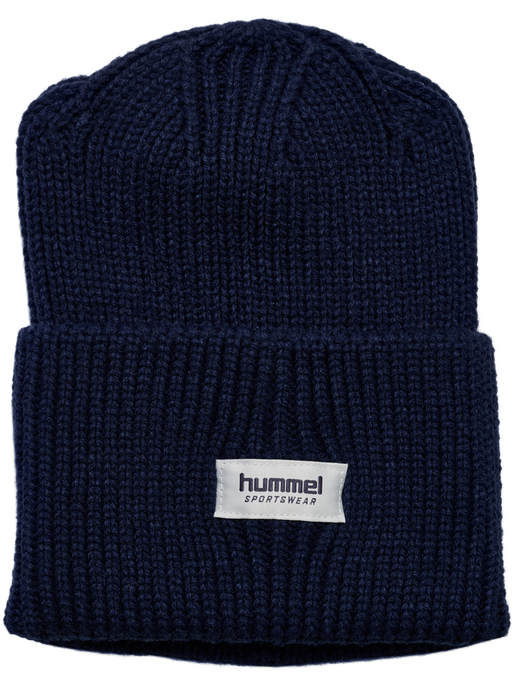 hmlJR HEAVY RIB KNIT BEANIE, DRESS BLUES, packshot
