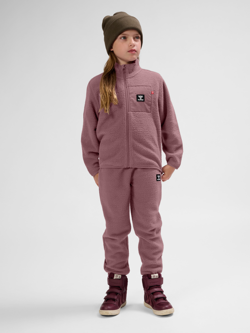 hmlATLAS FLEECE ZIP JACKET, TWILIGHT MAUVE, model