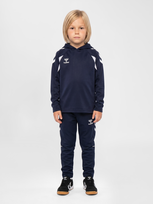 hmlCORE 2.0 HOODIE KIDS, MARINE/WHITE, model
