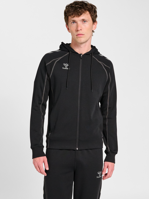hmlMOVE 2.0 ZIP HOODIE, BLACK, model