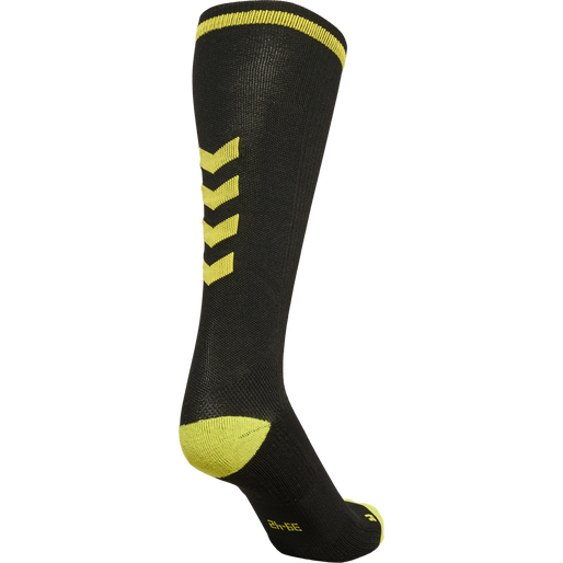 ELITE INDOOR SOCK HIGH, BLACK/BLAZING YELLOW, packshot