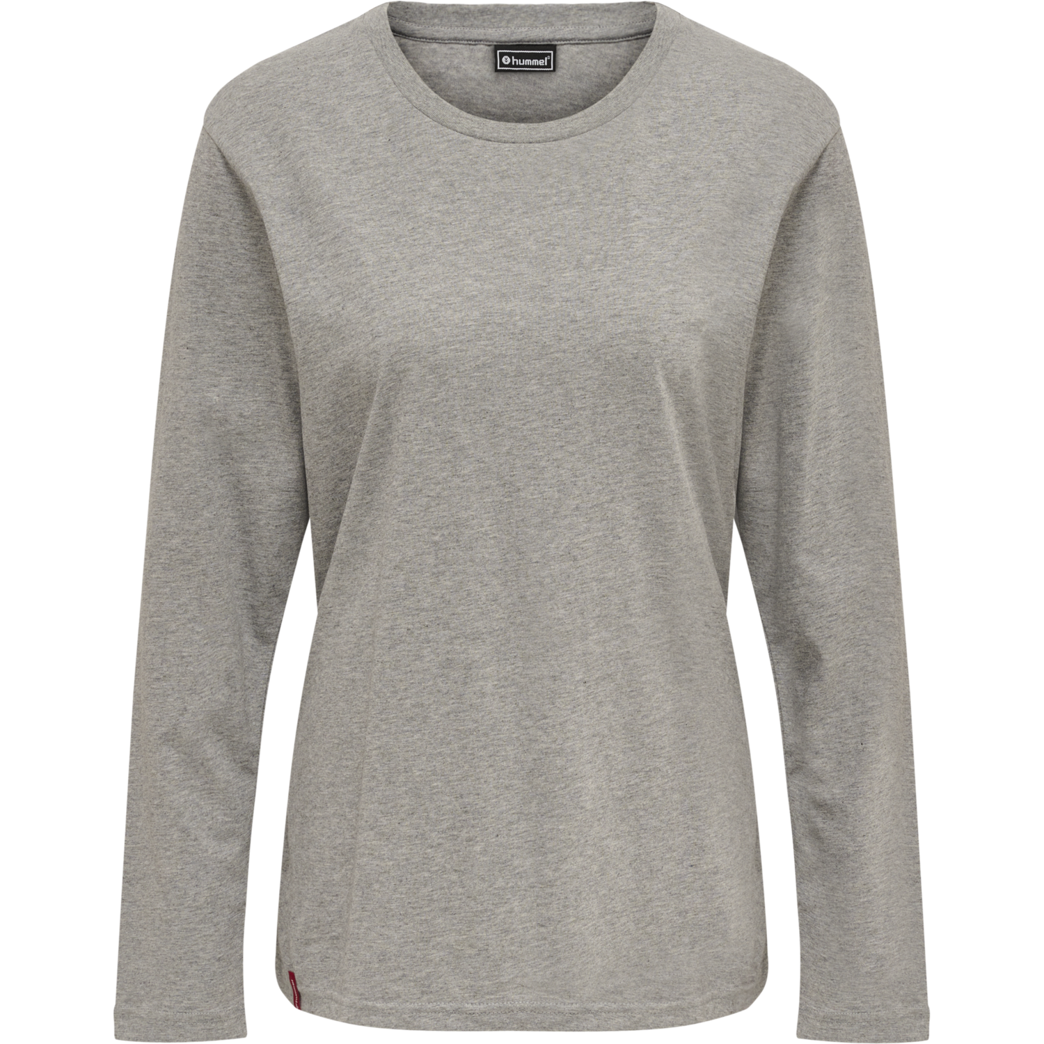 hmlRED BASIC T-SHIRT L/S WOMAN, GREY MELANGE, packshot