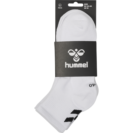 hmlCHEVRON 6-PACK  MID CUT SOCKS, WHITE/WHITE hmlCHEVRON 6-PACK  MID CUT SOCKS, WHITE/WHITE, packshot