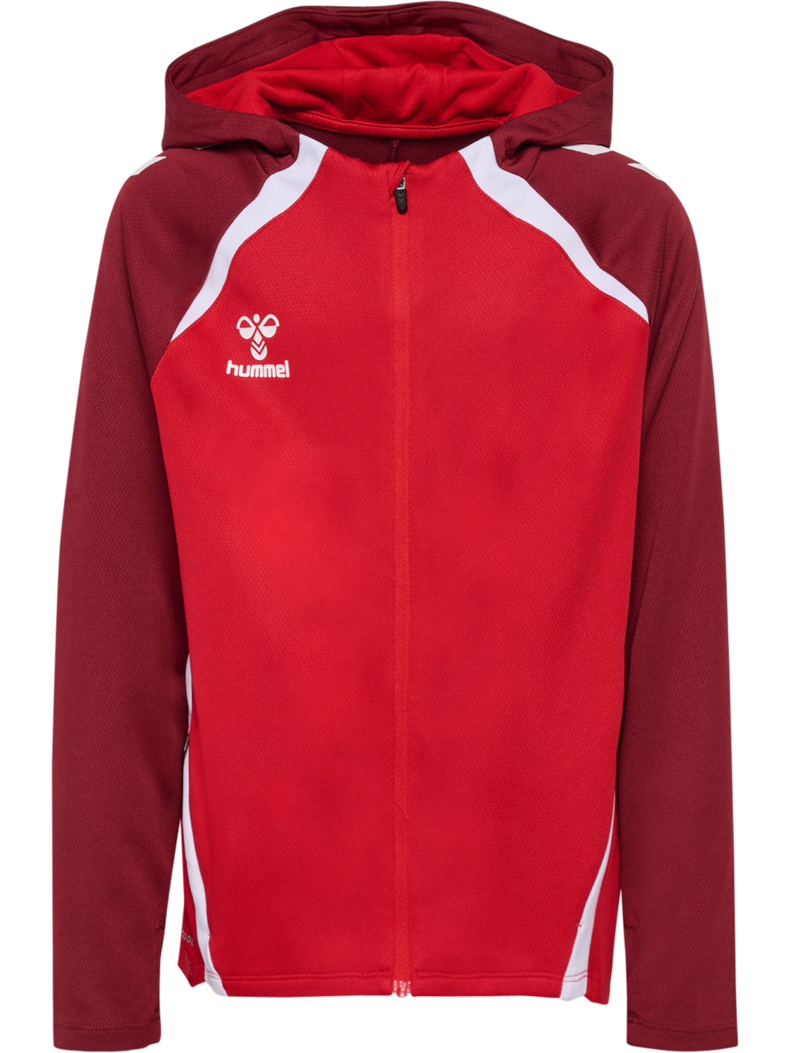 hmlLEAD 2.0 ZIP HOODIE KIDS, TRUE RED/MAROON, packshot