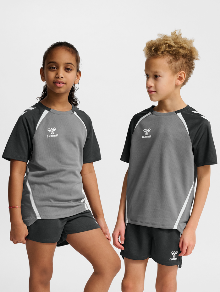 hmlLEAD 2.0 JERSEY S/S KIDS, STEEL GRAY/ASPHALT, model