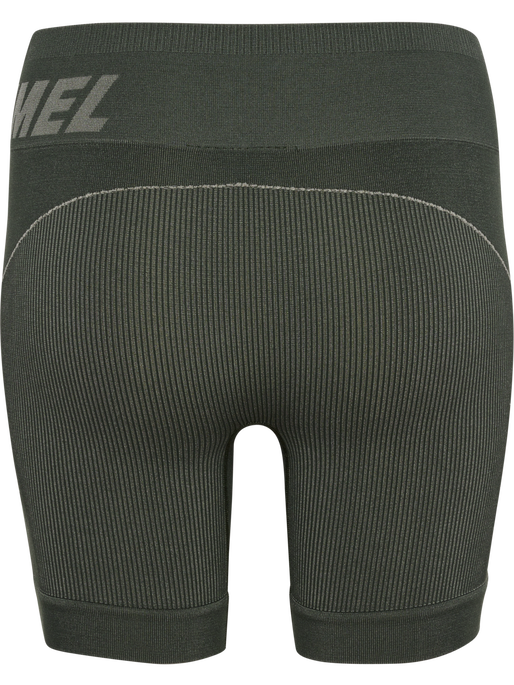 hmlTE CHRISTEL SEAMLESS SHORTS, CLIMBING IVY/SEAGRASS MELANGE, packshot