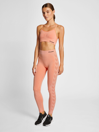 hmlCI SEAMLESS SCRUNCH SPORTS BRA, CANYON SUNSET MELANGE, model