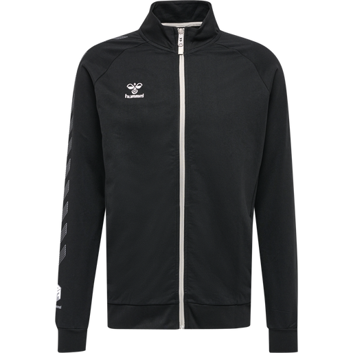 hmlMOVE GRID COTTON ZIP JACKET, BLACK, packshot
