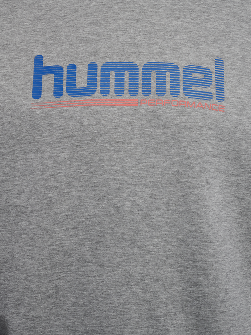 hmlGRAPHIC CREWNECK, GREY MELANGE, packshot