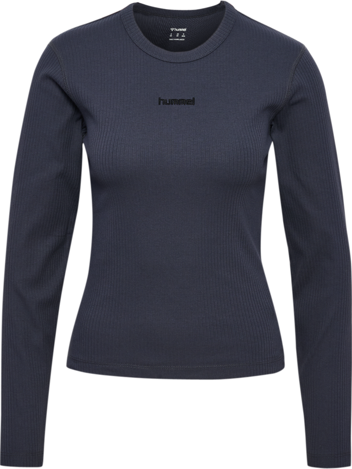 hmlFOUNDATION RIB T-SHIRT L/S, EBONY, packshot