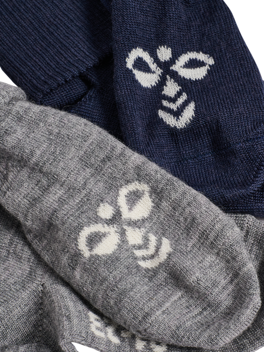 hmlMINI WOOL 2-PACK SOCKS, DRESS BLUES/GREY MELANGE, packshot