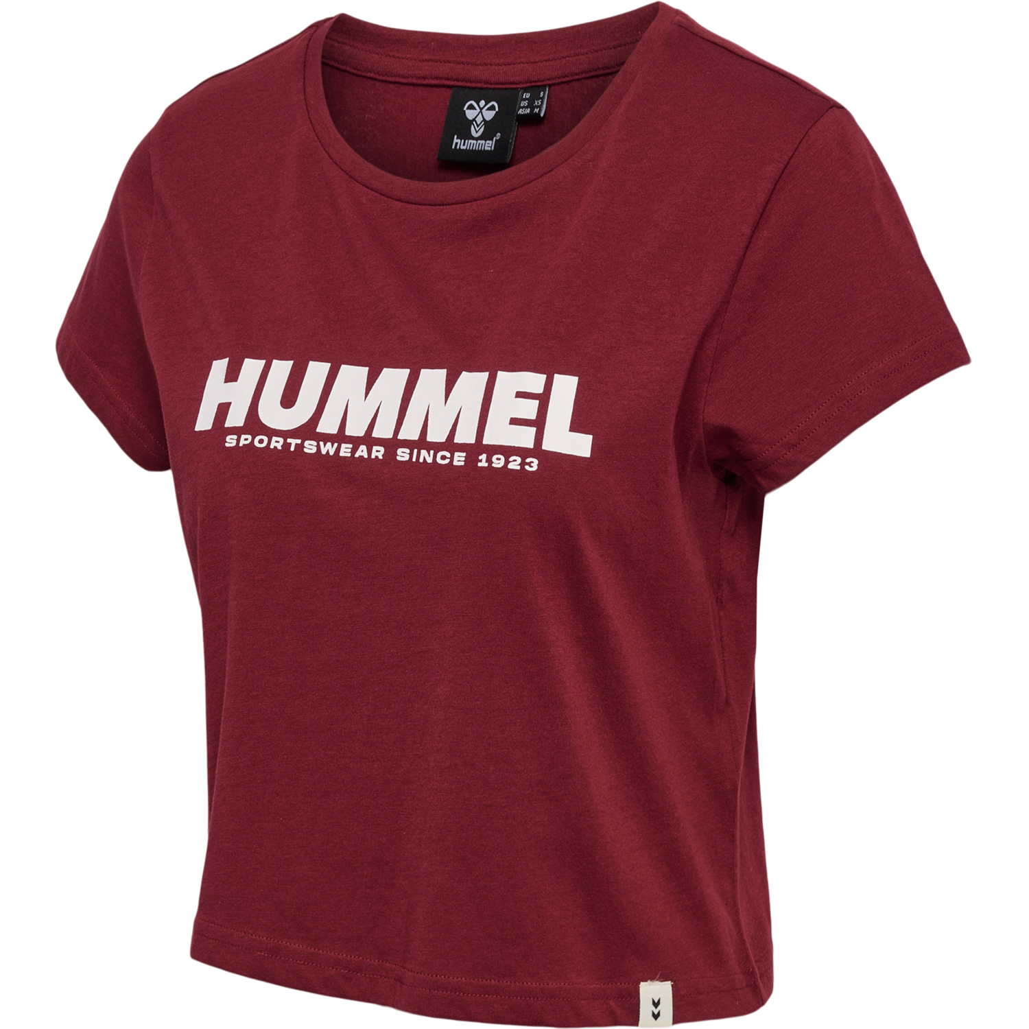 hmlLEGACY WOMAN CROPPED T-SHIRT, CABERNET, packshot