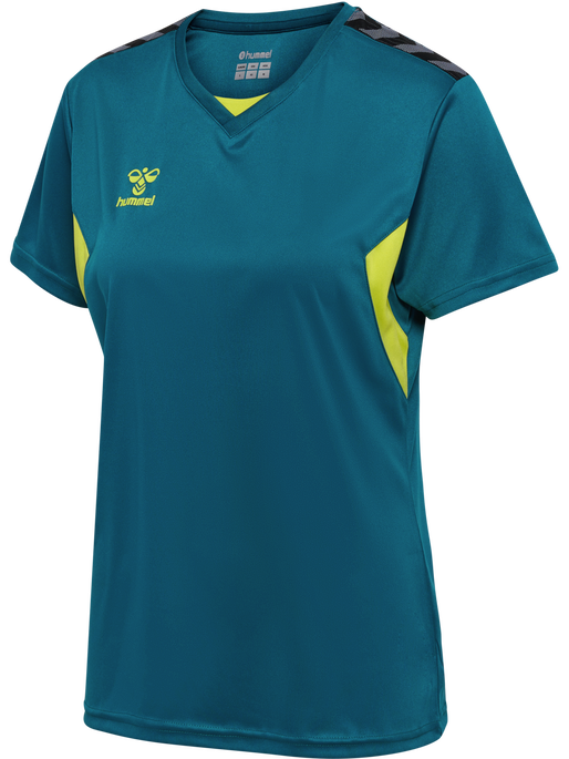 hmlAUTHENTIC PL JERSEY S/S WOMAN, BLUE CORAL/SULPHUR SPRING, packshot
