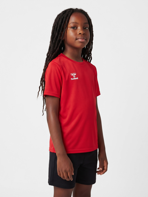hmlESSENTIAL JERSEY S/S KIDS, TRUE RED, model