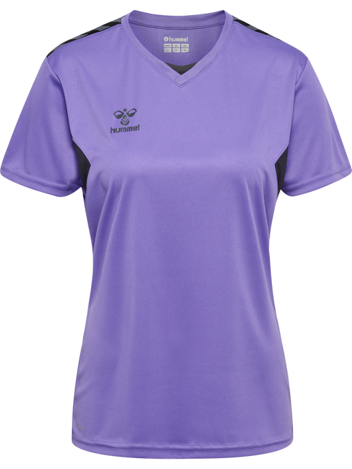 hmlAUTHENTIC PL JERSEY S/S WOMAN, DAHLIA PURPLE/ASPHALT, packshot