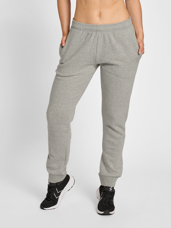hmlRED BASIC SWEAT PANTS WOMAN, GREY MELANGE, model