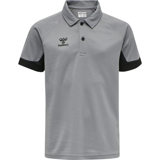 hmlLEAD FUNCTIONAL KIDS POLO, GREY MELANGE, packshot