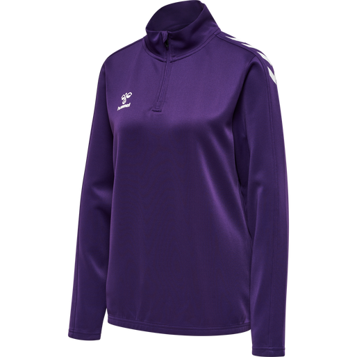 hmlCORE XK HALF ZIP SWEAT WOMAN, ACAI/WHITE, packshot