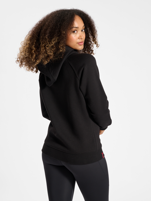 hmlRED HEAVY ZIP HOODIE WOMAN, BLACK, model