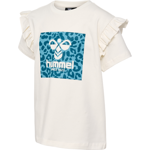 hmlFLOWY RUFFLE T-SHIRT S/S, MARSHMALLOW, packshot
