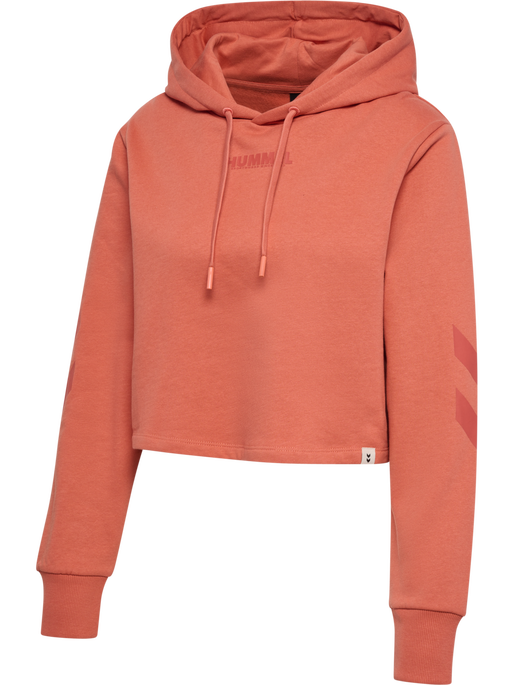 hmlLEGACY WOMAN CROPPED HOODIE, APRICOT BRANDY, packshot