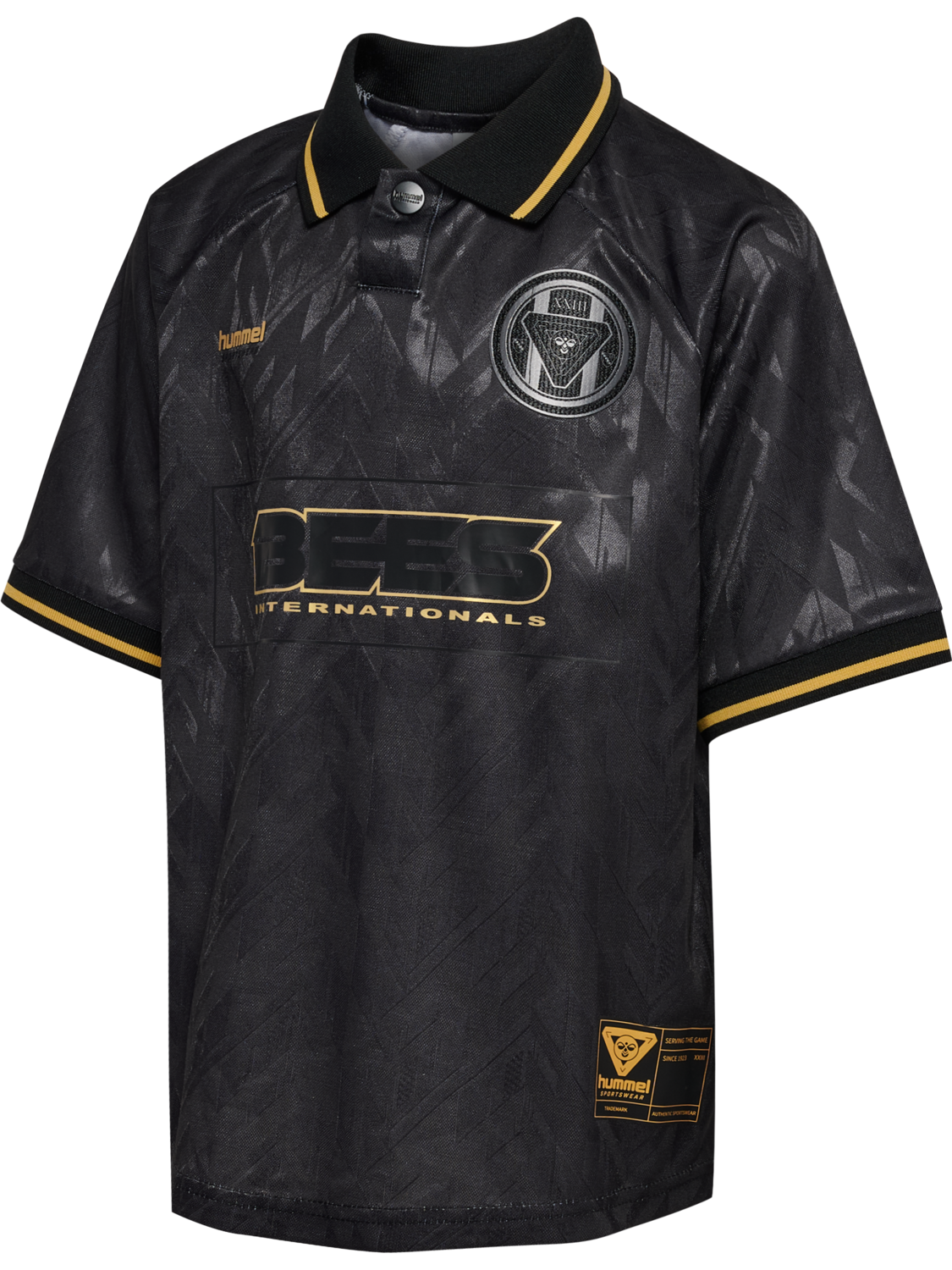 hmlJR LOOSE BAY SOCCER JERSEY S/S, BLACK, packshot