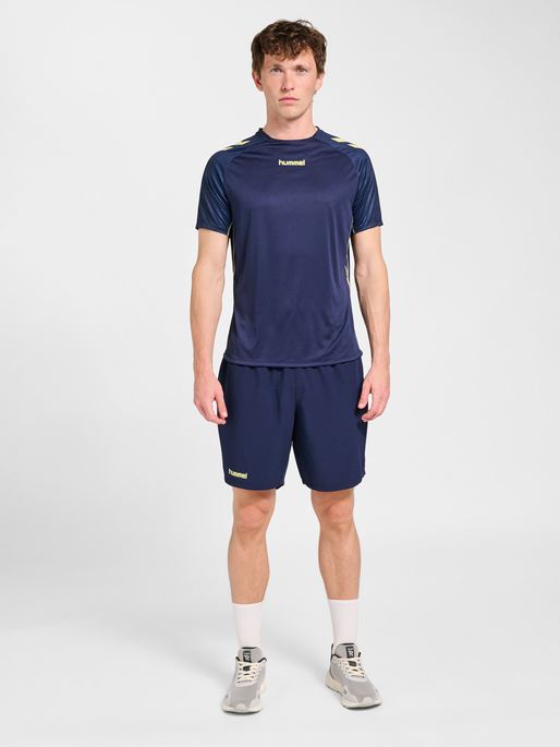 hmlBLAZE 2.0 TRAINING JERSEY S/S, MARINE/SHADOW LIME, model