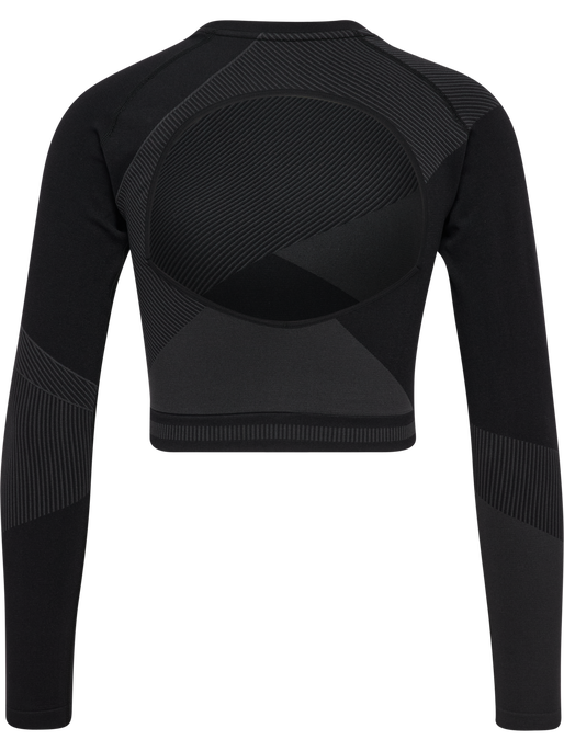 hmlUNITY SEAMLESS CROP T-SHIRT L/S, BLACKENED PEARL hmlUNITY SEAMLESS CROP T-SHIRT L/S, BLACKENED PEARL, packshot
