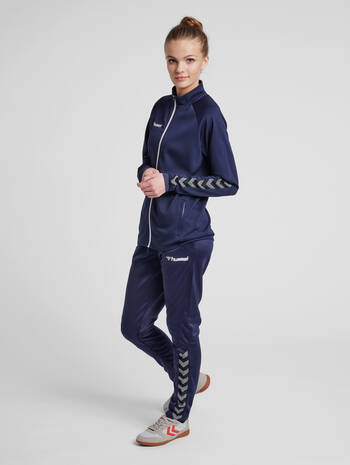 hmlAUTHENTIC WOMEN POLY ZIP JACKET, MARINE, model