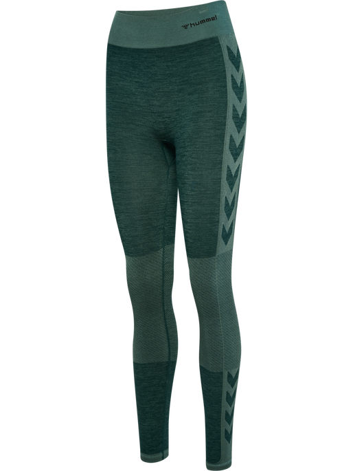 hmlCLEA SEAMLESS MID WAIST TIGHTS, GREEN GABLES/GARDEN TOPIARY ME, packshot