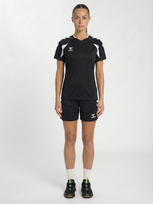 hmlCORE 2.0 JERSEY S/S WOMAN, BLACK/WHITE, model