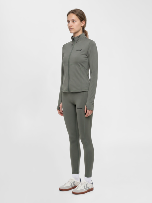 hmlPRIMA W ZIP BLOUSE, CASTOR GRAY, model