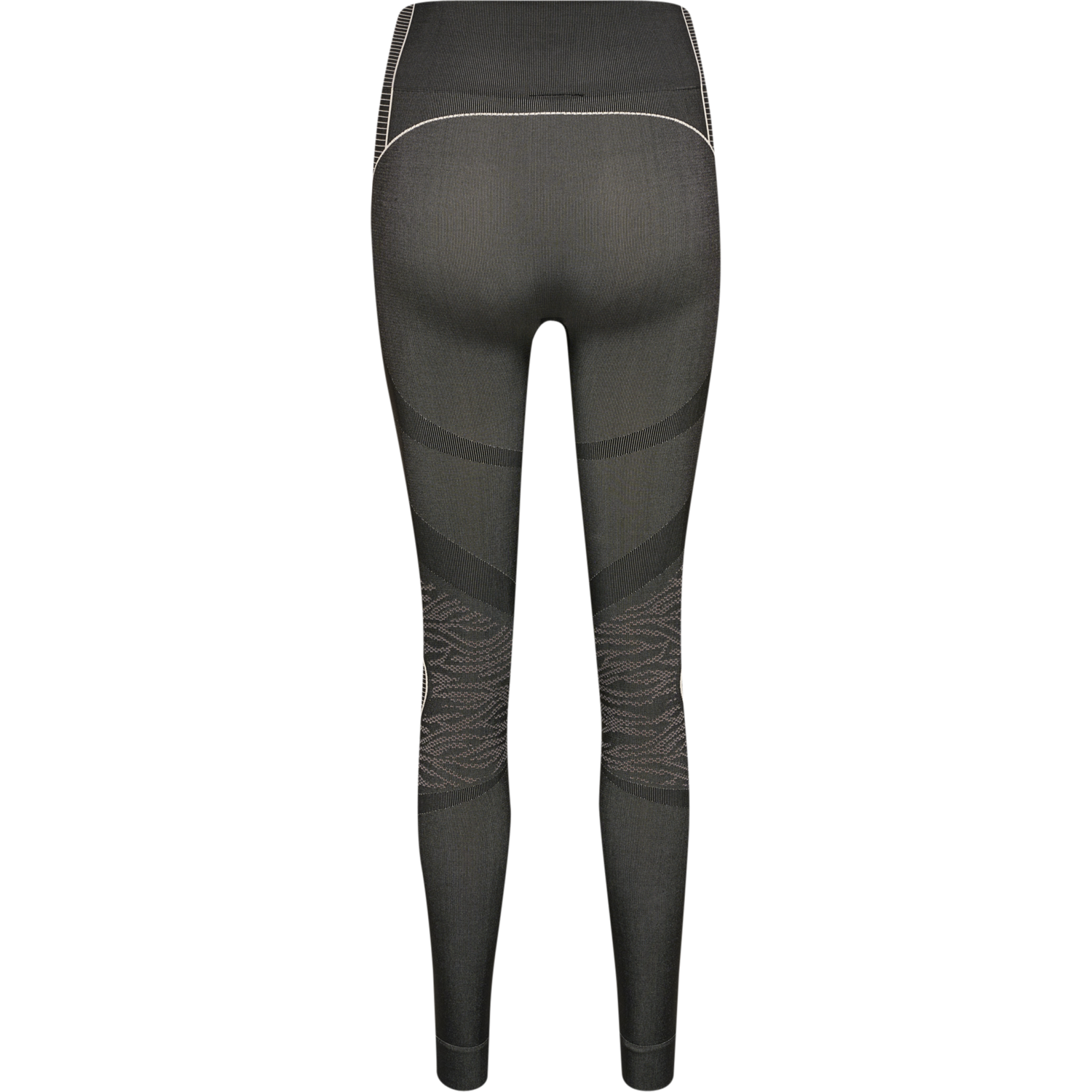 hmlMT MILA SEAMLESS MID WAIST TIGHT, BLACK/CHATEAU GREY, packshot