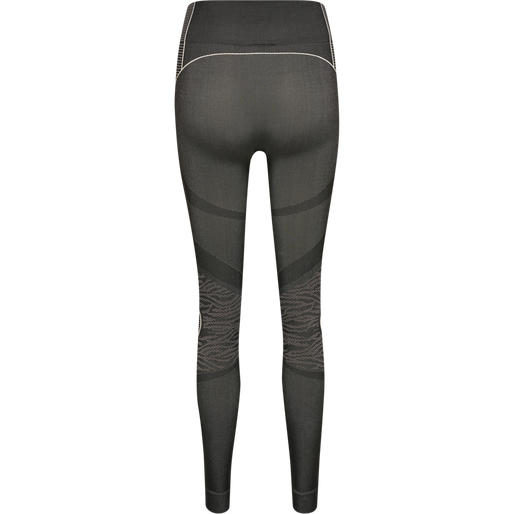 hmlMT MILA SEAMLESS MID WAIST TIGHT, BLACK/CHATEAU GREY, packshot
