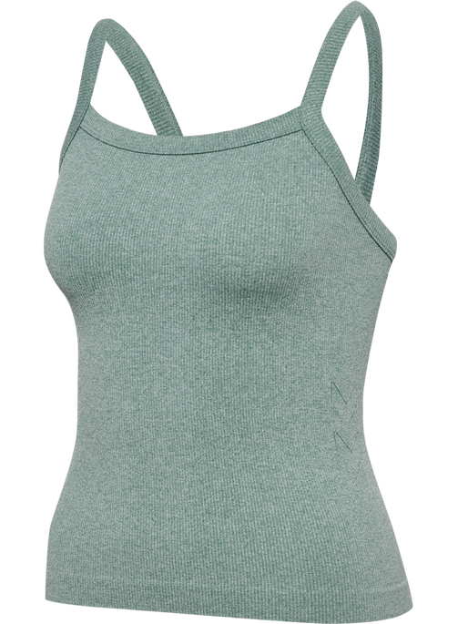 hmlYOGA SEAMLESS RIB TOP, CHINOIS GREEN MELANGE, packshot
