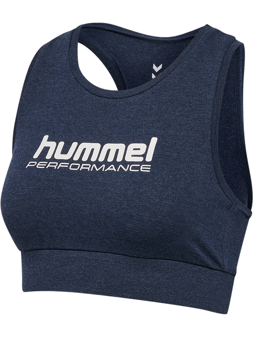 hmlPULSE LOGO LIGHT SUPPORT BRA, DRESS BLUE MELANGE, packshot