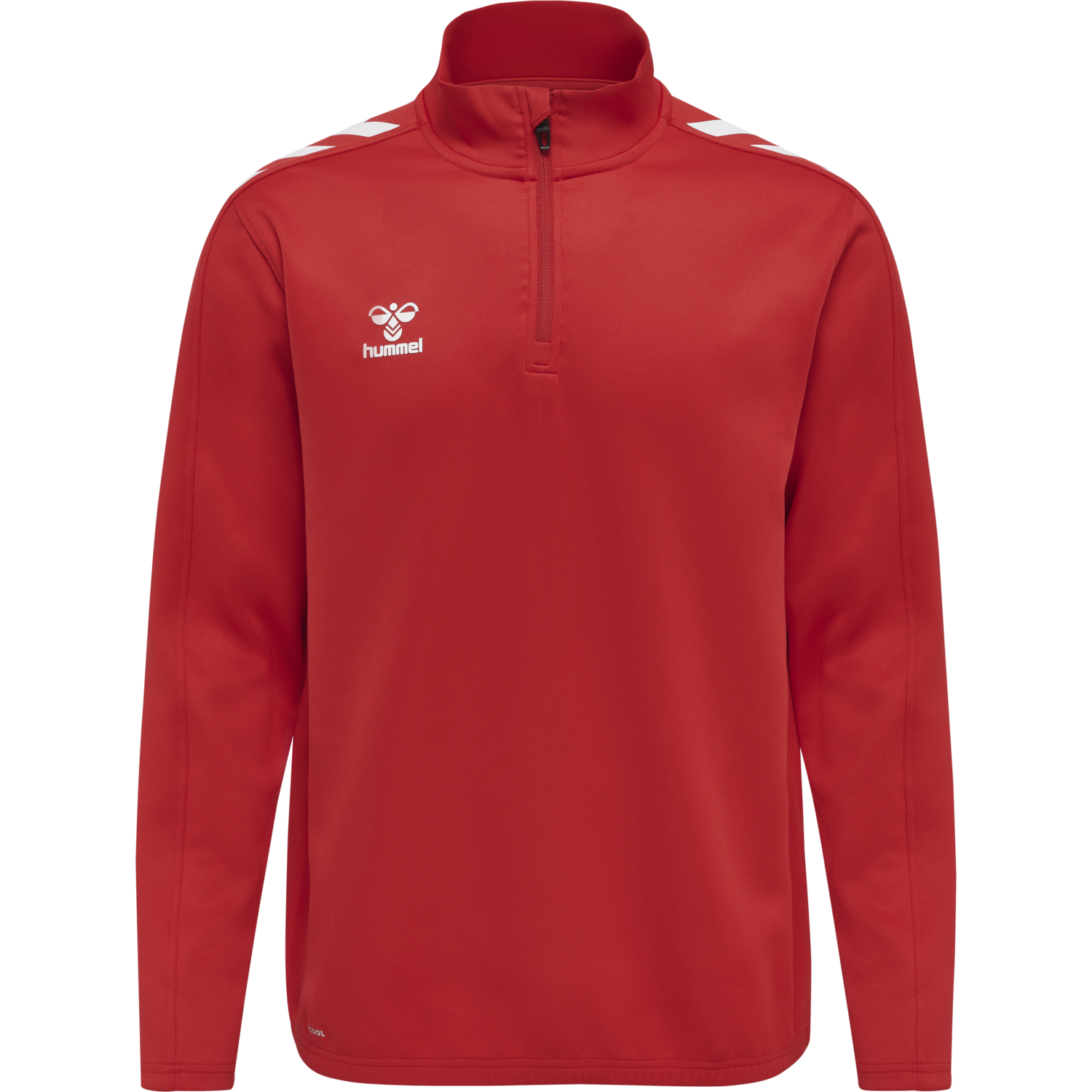 hmlCORE XK HALF ZIP POLY SWEAT, TRUE RED, packshot