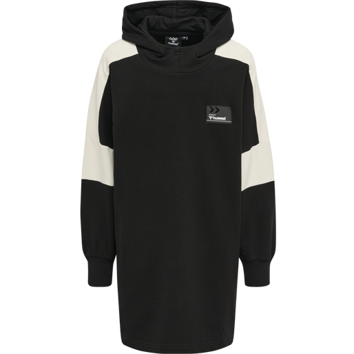 hmlMARLEE HOODIE DRESS, BLACK hmlMARLEE HOODIE DRESS, BLACK, packshot