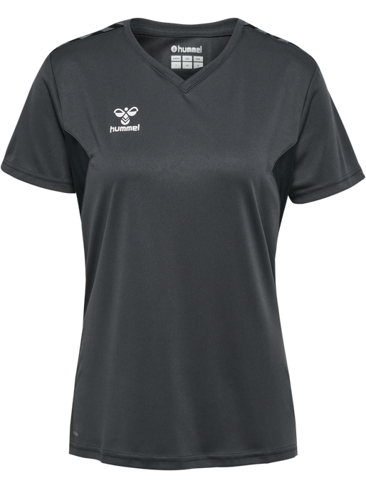 hmlAUTHENTIC PL JERSEY S/S WOMAN, ASPHALT hmlAUTHENTIC PL JERSEY S/S WOMAN, ASPHALT, packshot