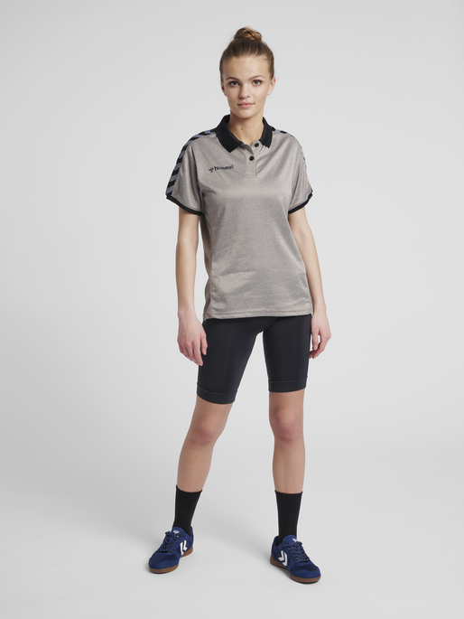 hmlAUTHENTIC FUNCTIONAL POLO WOMAN, GREY MELANGE, model